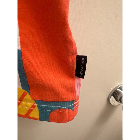 Marimekko x Uniqlo Floral Pompula Pompom Red Pink Flower Boxy White T-Shirt XL - Picture 3 of 7